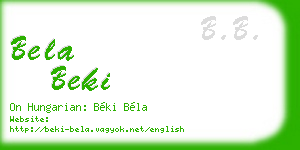 bela beki business card