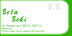 bela beki business card